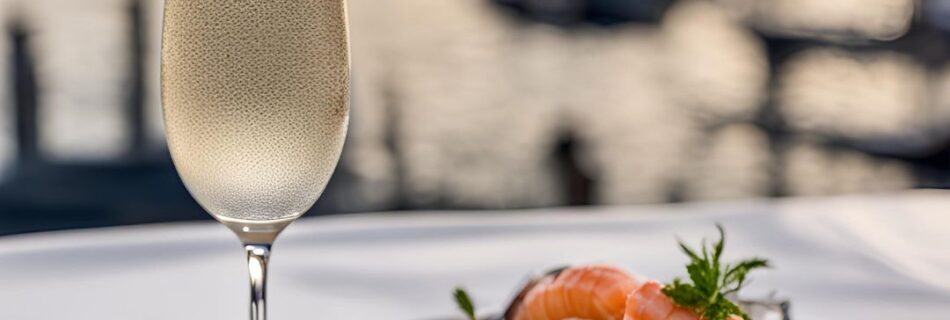 hiszpańskie wino cava z owocami morza